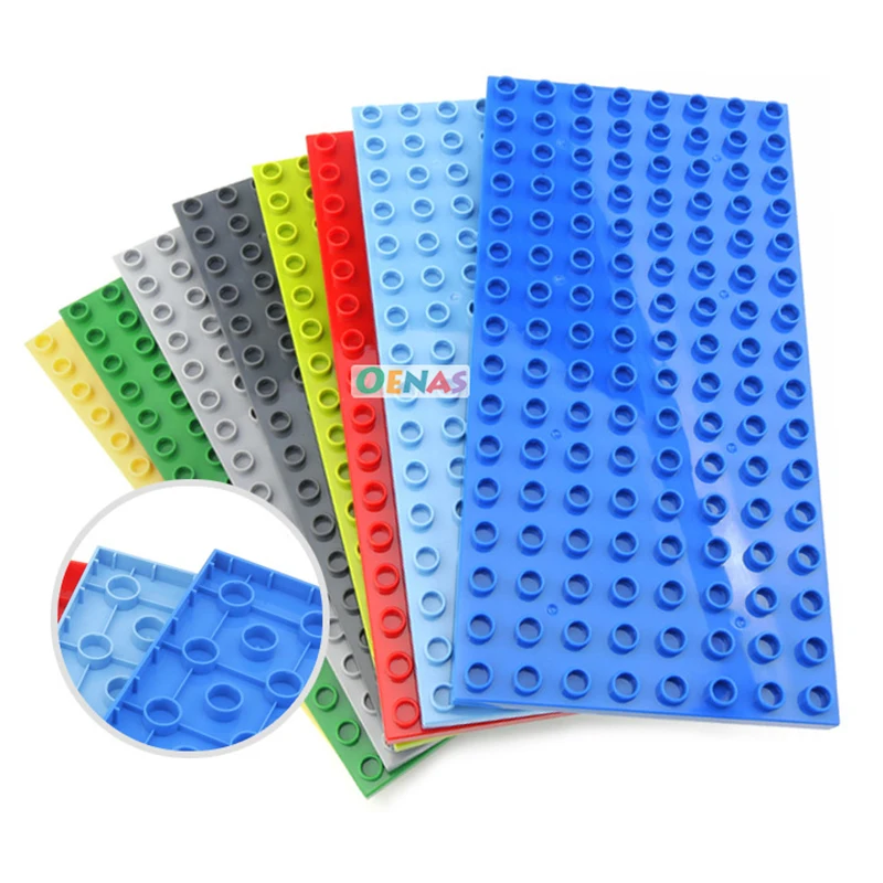 DIY 8*16 Size Block Baseplate 128 Dots Assemble Big Particle Building Block Compatible Large Educational Brick Toy for Childrens