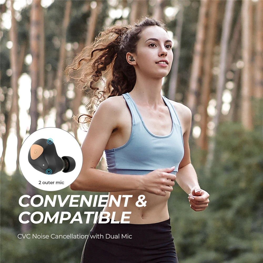 Bom Truengine 3 SE Bluetooth True Wireless Earbuds com drivers dinâmicos duplos Microfone duplo QCC 3040 aptX Modo de jogo adaptativo