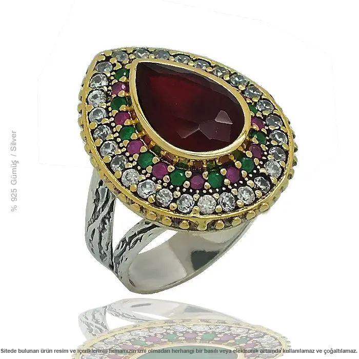 Sterling silver Authentic Lady Ring Stem Ruby Turkish Jewelry Hurrem Sultan Didar Sultan Ottoman Jewelry