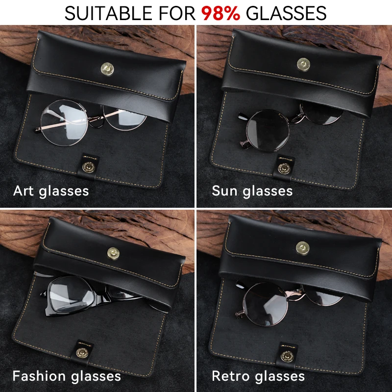 Vintage Cow Leather Glasses Box Handmade Sunglasses Holder Eyeglasses Organizer Bag Genuine Leather Eye Glasses Case Cover - Image 4
