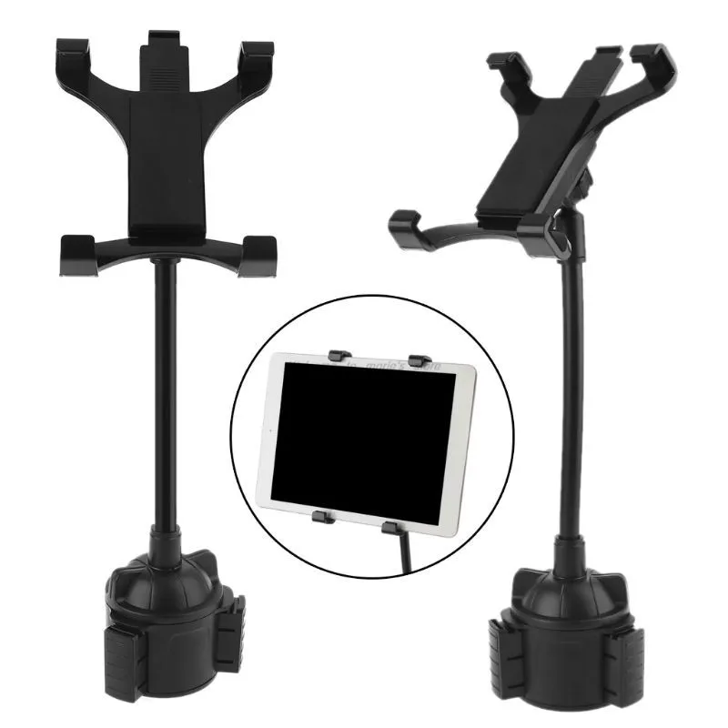 Universal Gooseneck Car Cup Holder Mount with Adjustable Flexible Neck Cradle for ipad Air/Mini and more 7-12