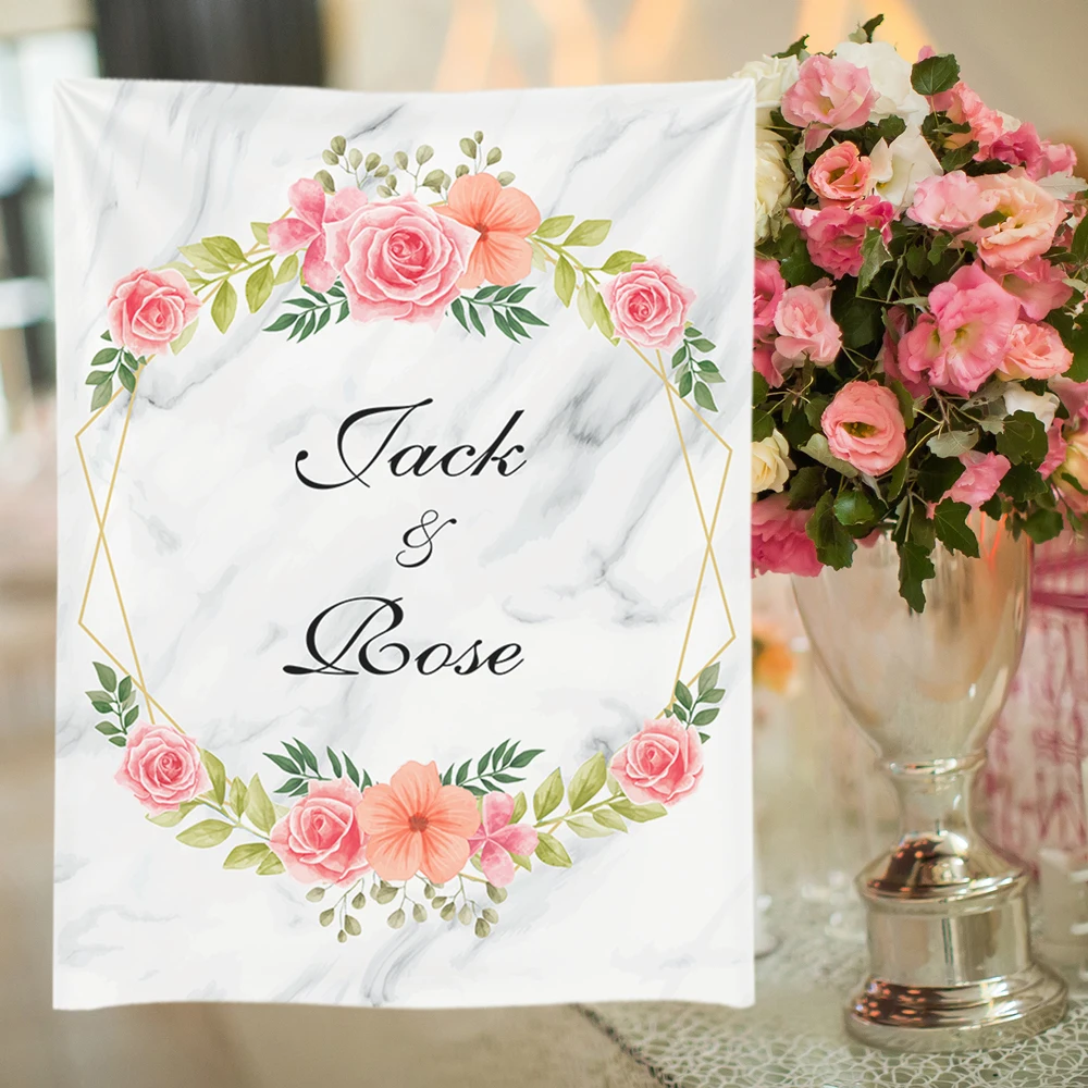 Allenjoy-خلفية رخامية على شكل زهرة ، إطار ذهبي ، خلفية رومانسية للزفاف ، خلفية تصوير الحب ، استوديو الصور ، فوتوفون