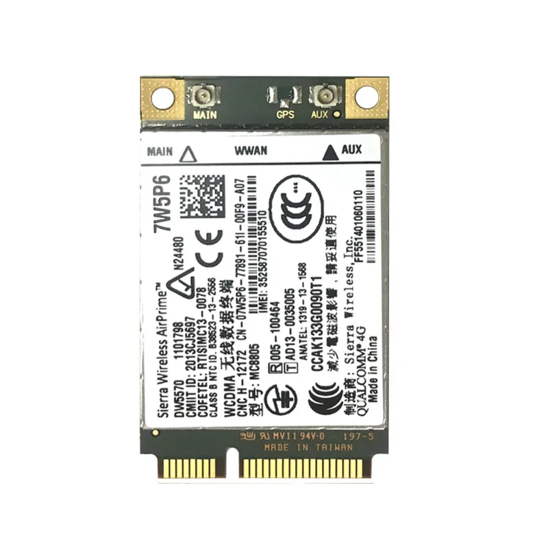 Dell latitude e5440 e6440 e6540 e7240 e7440 m4800 m6800用のロック解除されたmc8805 dw5570 7w5p6 hspa4gブロードバンドモバイルモジュール