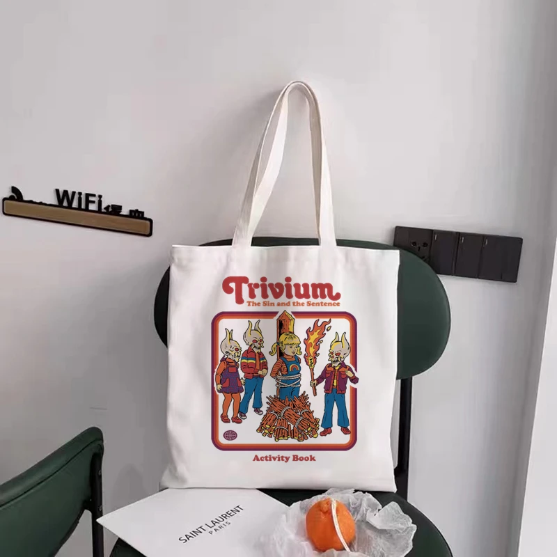 Straszny potwór Demon śmierci satanizm American Horror Story dużego ciężaru torba płótna Unisex torby torby na zakupy z nadrukiem na co dzień na