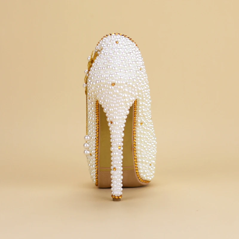 CACARE Luxury Wedding Shoes Shinny Rhinestones Platform High Heels Customized Bridal Party Shoes Cinderella Multi-choice F2956