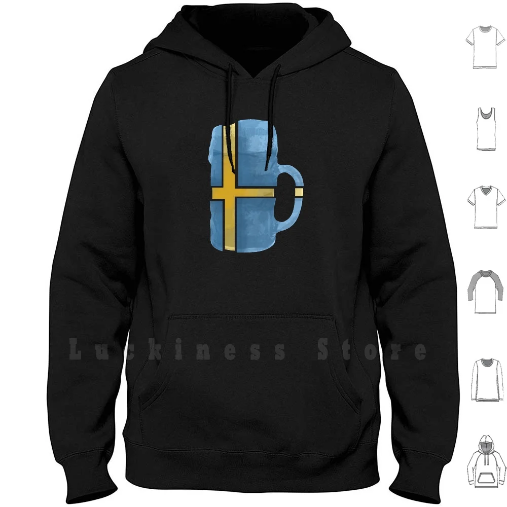 Sweden Beer Flag hoodies long sleeve Sweden Flag Country Scandinavia Beer Drink Drunk Party Europe Sverige Zlatan