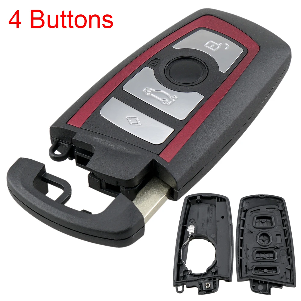 

4 Buttons Black Smart Key Shell Cover Remote Keyless Case with Uncut Blank Blade Fit for BMW-F CAS4 5 Series 7 Series