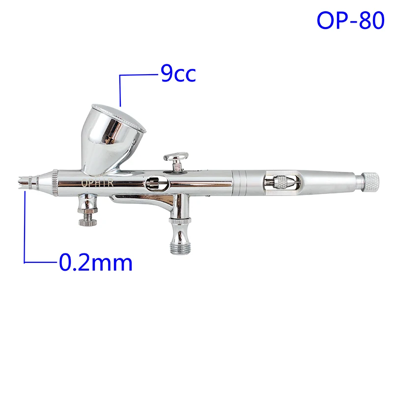 Imagem -04 - Ophir Peças Jogo de Airbrush de Dupla Ação 0.2 mm 0.3 mm 0.35 mm 0.5 mm Pistola de Escova de ar para o Modelo Hobby Bolo Decoração Pintura Corporal _ Ac048