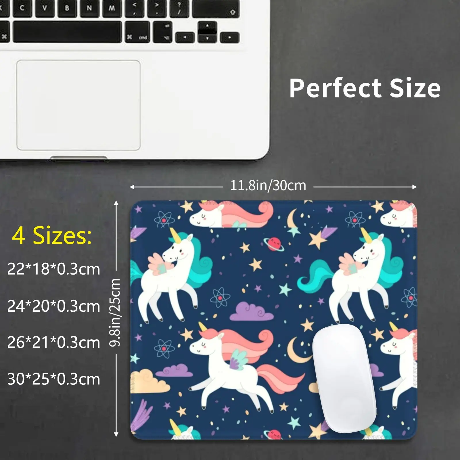 Unicorn Mouse Pad DIY Print Smile Unicorn Cute For Kids Creepy Quarantine Lovely For Kids Birthday