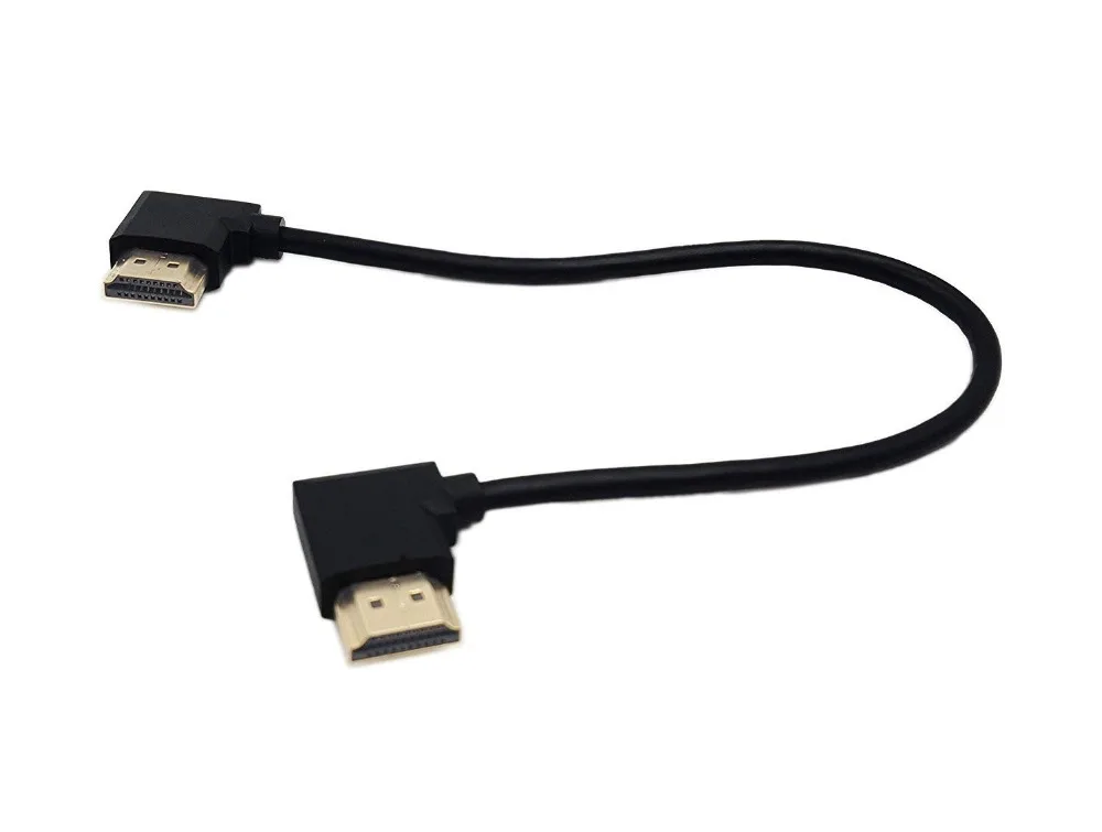 90 Angle Hdmi Cable,HDMI Male to Male Adapter Cable,Gold Plated High Speed HDMI 270 Degree Right Angle Supports Ethernet  30cm