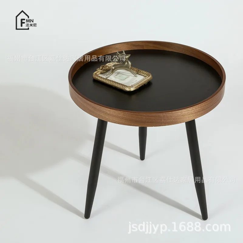 Italian minimalist round combination coffee table small apartment living room side table light luxury balcony coffee table