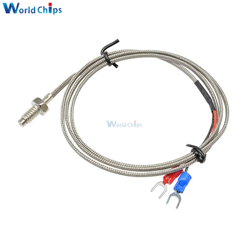 1M 3.3ft K Type Thermocouple Control Temperature Controller 0-800C Sensor Probe 6mm Thread Thermometer Temperature Cable