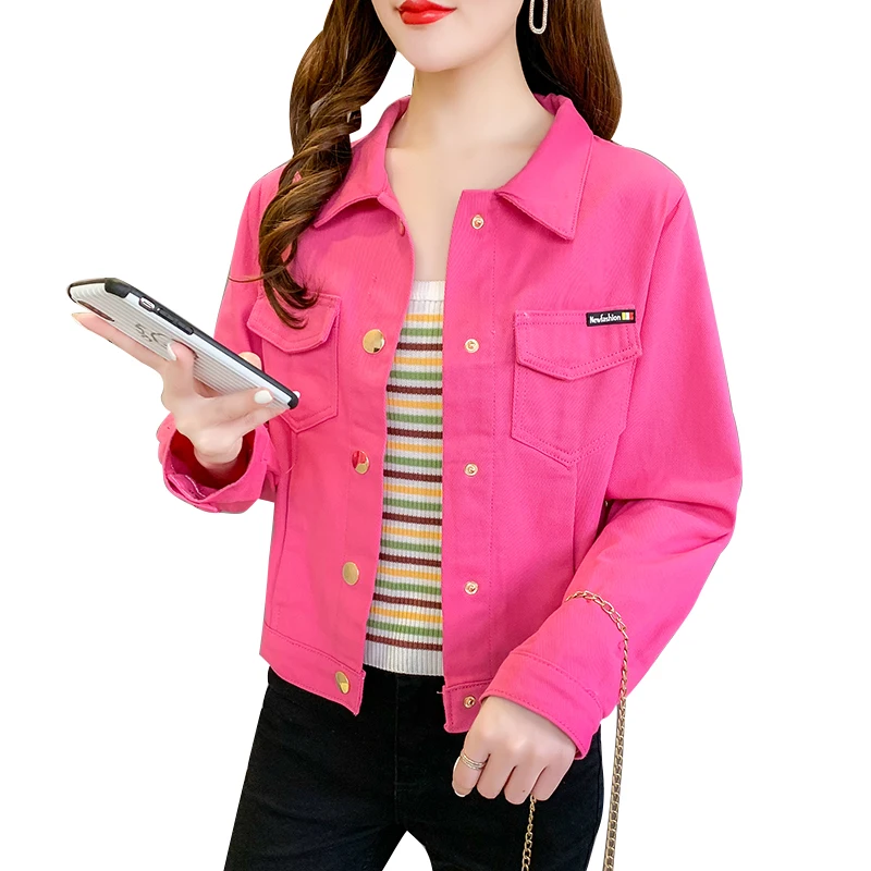 2025 New Spring Autumn Denim Jacket Women Korean Loose Cowboy Female Short Outerwear Color Casual Jacket Lady Streetwear