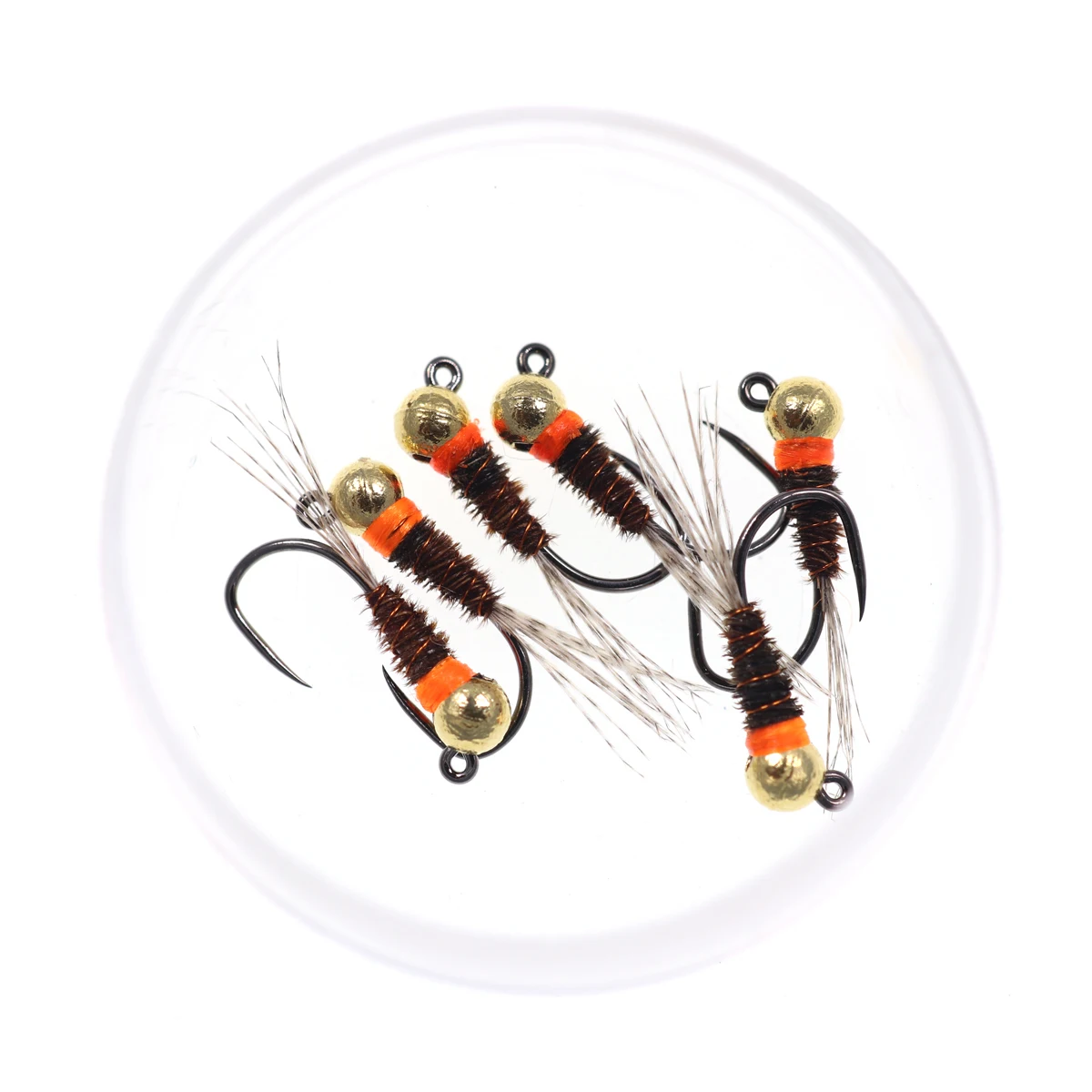 6 Stück # 12 ~ # 16 Widerhakenlose Wolfram-Jig-Nymphen, braune Euro-Perdigon-Nymphen, Nassfliegen, spanische Nymphen für Forellen-, Grauforellen- und Weißfischfliegen – Detail 10