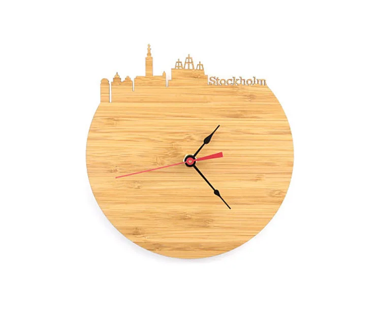 Stockholm Skyline Wall Clock Living Room Office Wall Wall Table Quartz Clock City Silhouette