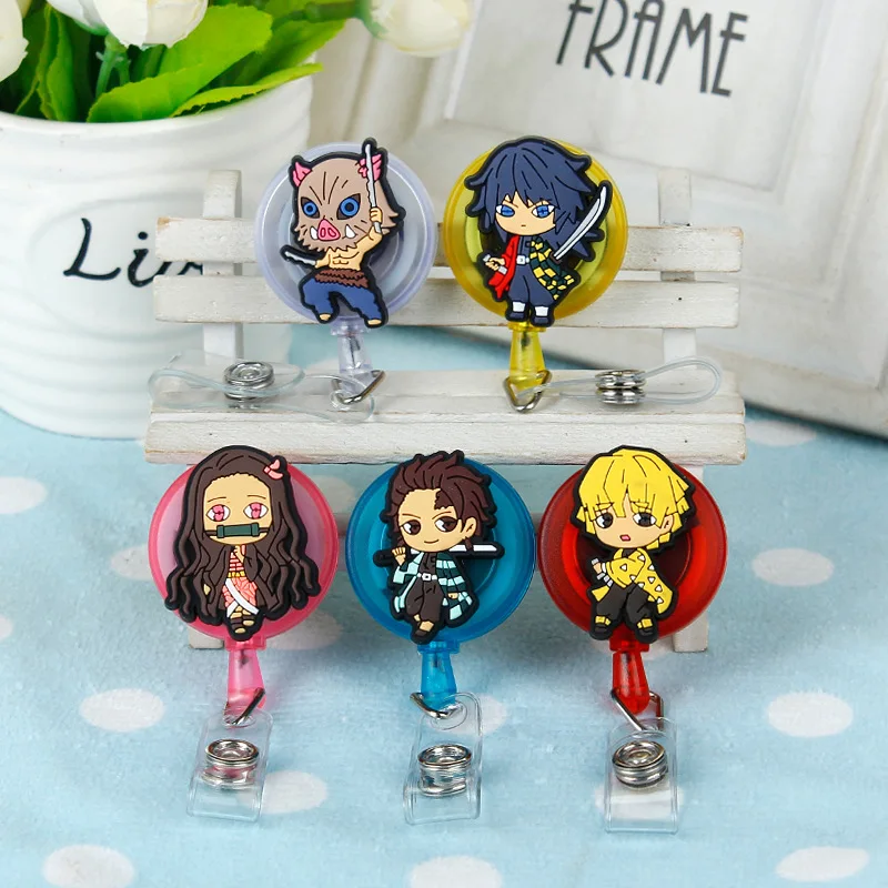 かわいい引き込み式のバッジホルダー漫画idネームカードストラップキーホルダーナースチェストカードホルダークリエイティブな携帯電話ストラップ