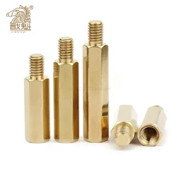 2/5/10/20/50pcs Thread M3*L+6mm Hex Brass Standoff Spacer Screw Pillar PCB Computer PC Motherboard Female Male Standoff Spacer