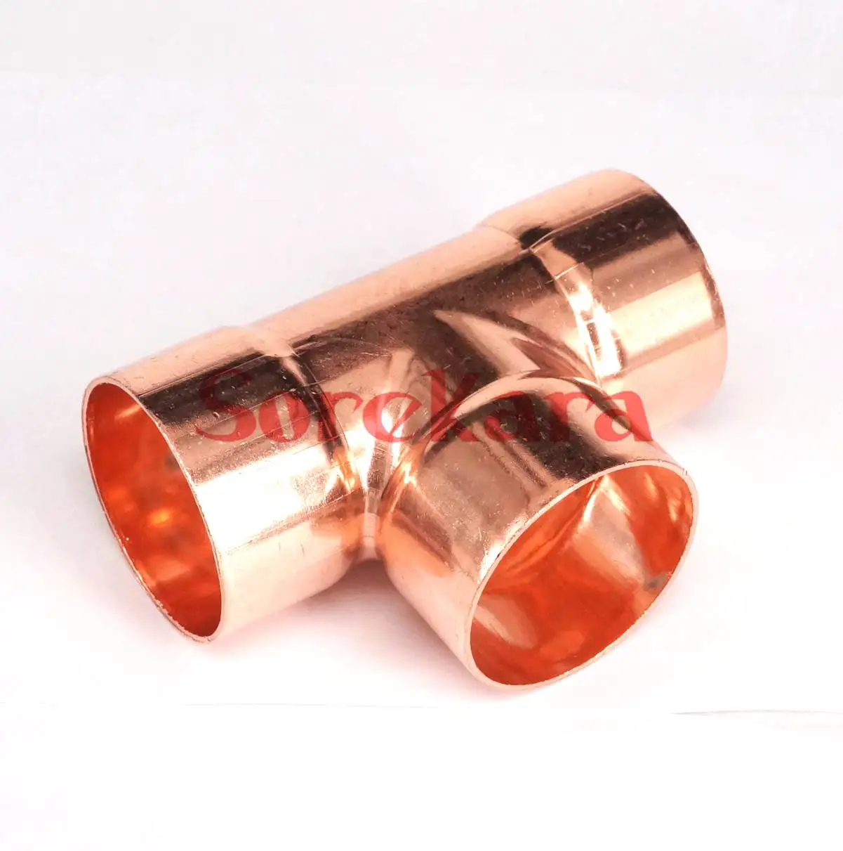 

I.D 45x1.5mm Copper End Feed Euqal Tee 3 Ways Pipe Adapter Air Conditioner Refrigeration Water Heater