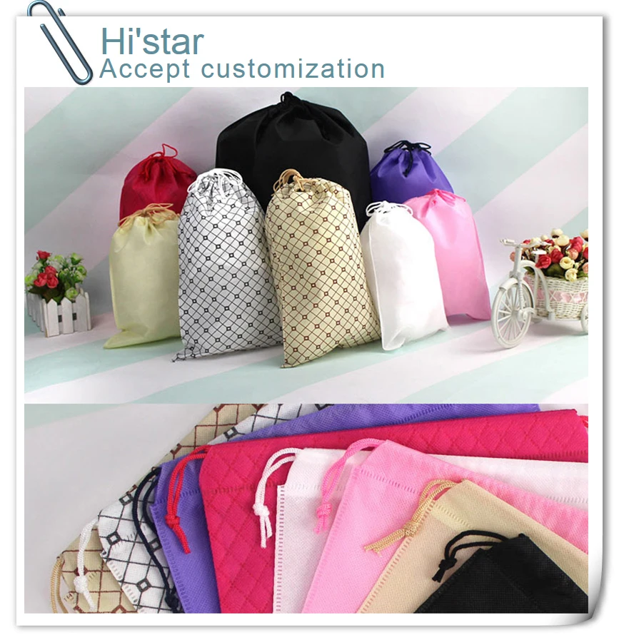 20 pieces Thicken Non-woven Fabric Storage Bags Single Rope Bag Drawstring Bag Shoes Dust Bag logo print