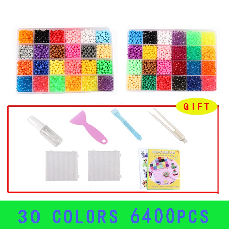 12000pcs Magic Water Sticky Beads giocattoli perline fai da te perline fatte a mano giocattolo Puzzle educativo bambini Hama Bead per ragazze ragazzi Kit