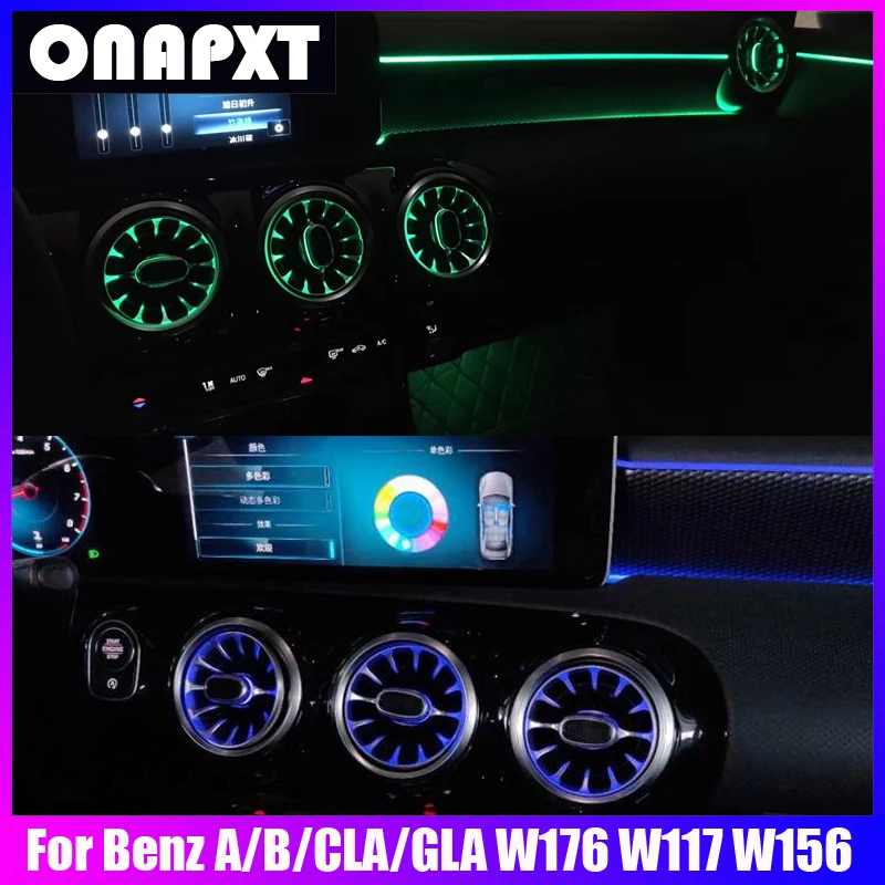 Auto For Benz A/B/CLA/GLA W176 W117 W156 For Kia Stinger Ambient Light Air Vents Nozzle LED Decorative Atmosphere Lamp Strips