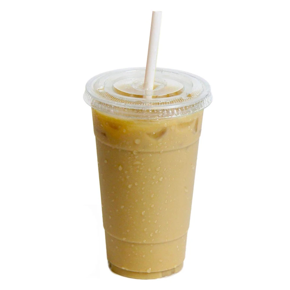 

700ml (24 oz）Clear Plastic Cups With Lids for Iced Cold Drinks Coffee Tea Smoothie Bubble Boba, Disposable, Extra Large Size