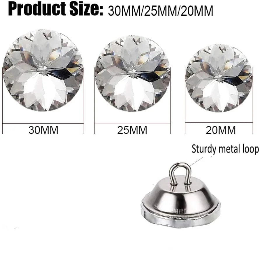 25mm 30mm 50 Stück 36 Ansichten Redbud Strass Knopf Diamante/Diamant Polsterung Kopfteil Knöpfe Home Sofa Bett Wanddekoration – Detail 4