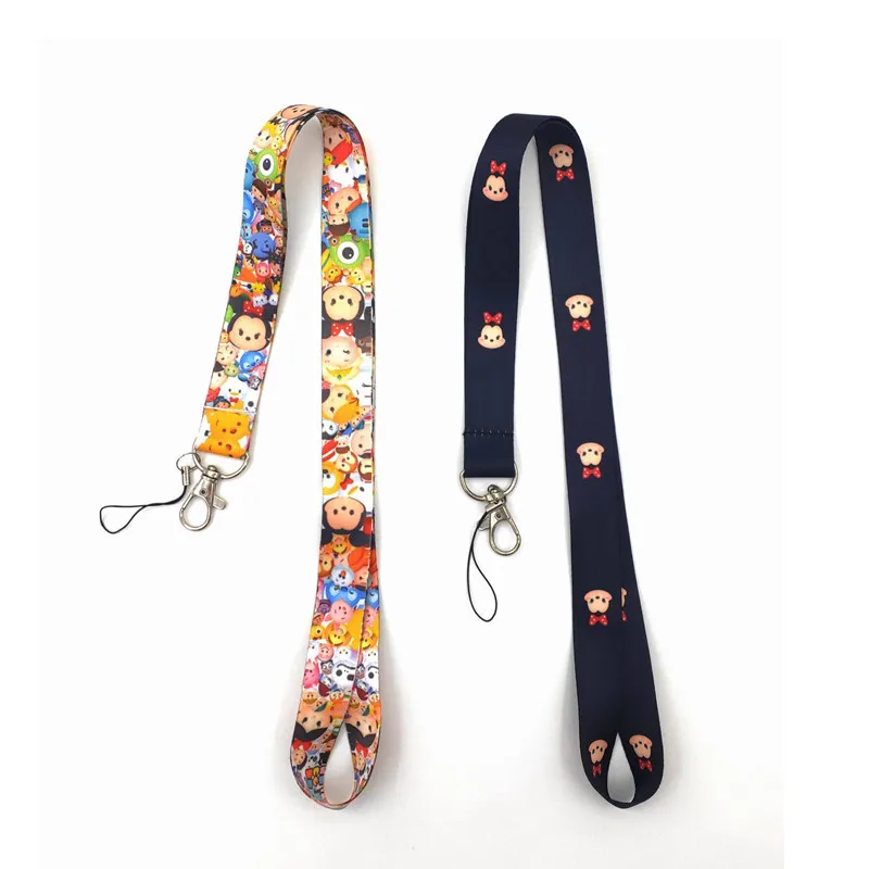 10Pcs การ์ตูน Disney Minnie Mickey เชือกโทรศัพท์คีย์ ID Card สายคล้องคอของเล่น Action Figure ของเล่นสำหรับเด็กคอลเลกชันของขวัญ