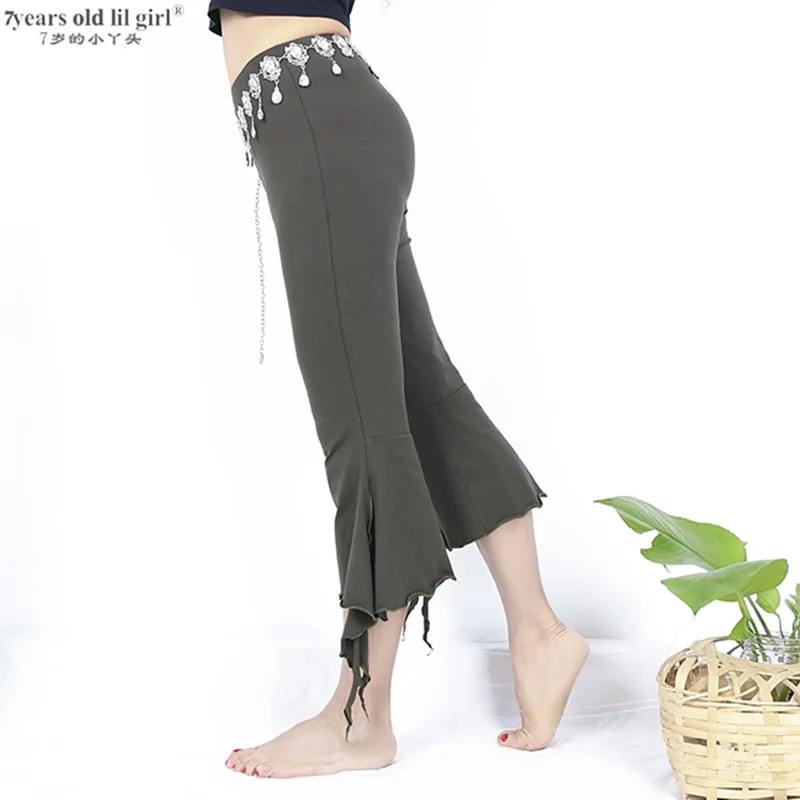 Stretchy Cotton Tribal Belly Dance Tight Pants With Flounced Gothic Yoga For Women CCC05 06