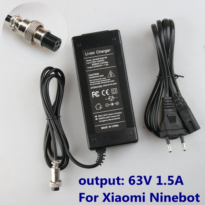 Wyjście 63V 1.5A ładowarka do Ninebot Ninebot Mini ProSmart skuter Ninebot akcesoria do deskorolki