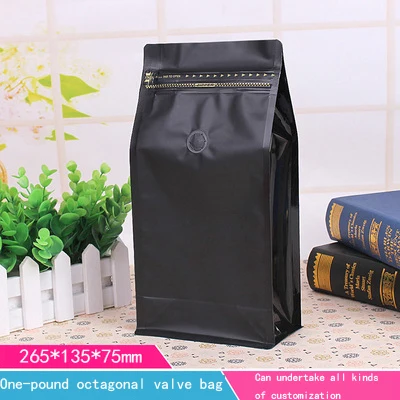 Bolsa de embalaje de café de una libra, bolsa de sellado de lados, autosellado, bolsa de válvula de aire, bolsa de embalaje de granos de café