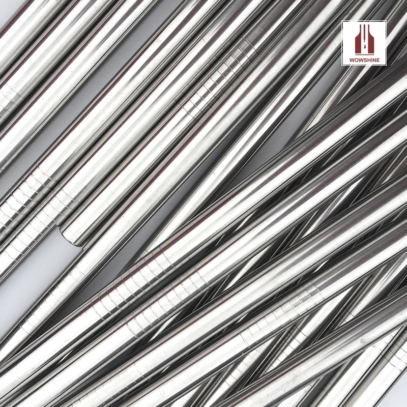 

WOWSHINE Promotion! Free shipping 80pcs/lot Metal drinking straw food grade 8MM*215MM*0.55MM rust free 18/8 stainless steel