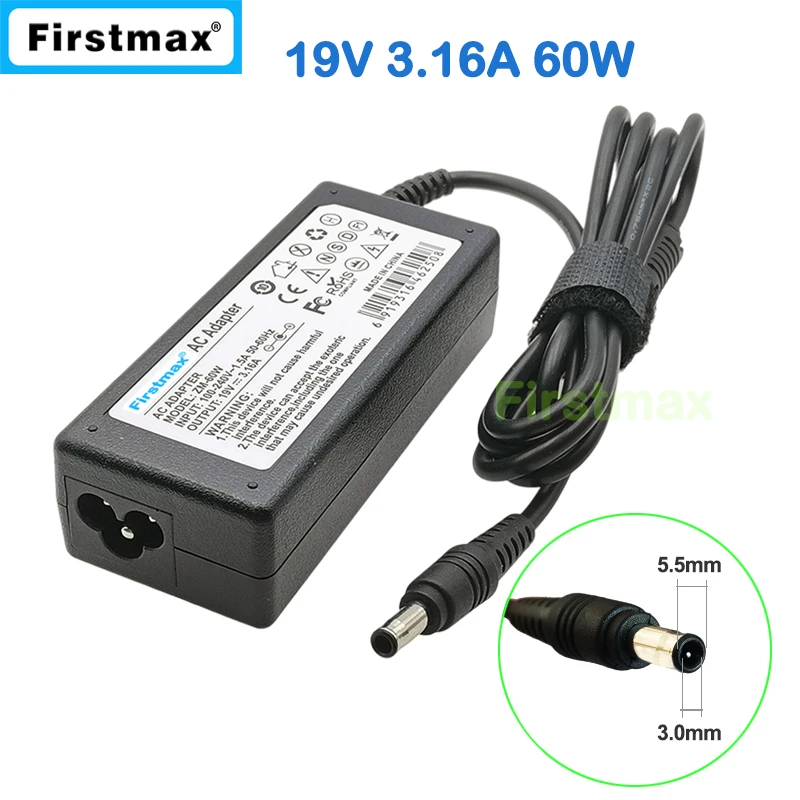 

19V 3.16A 60W Charger for Samsung R440 R453 R455 R457 R458 R460 R462 R463 R464 R465 R466 R467 R468 R469 R470 R478 R480 R481