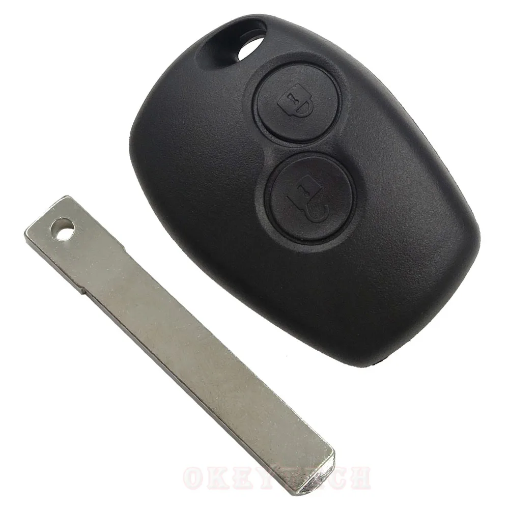 OkeyTech 2/3 Button Uncut Blank Blade Replacement Car Key Cover Case Fob for Renault Dacia Modus Clio 3 Twingo Kangoo Key Shell