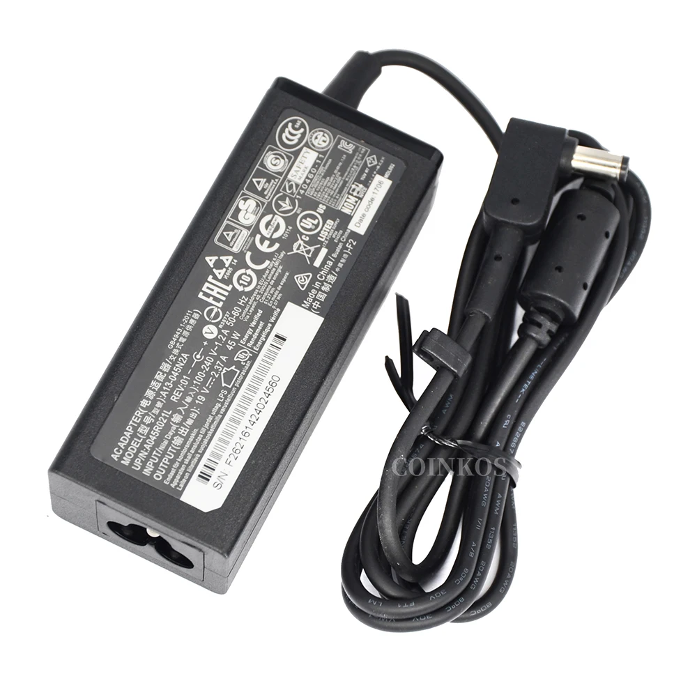 AC Power Adapter 19v 2.37a 45w Laptop Charger For Acer Aspire 1 A114-31 A114-32 3 A315-51 A315-52 A315-53 5 A315-21 A315-31