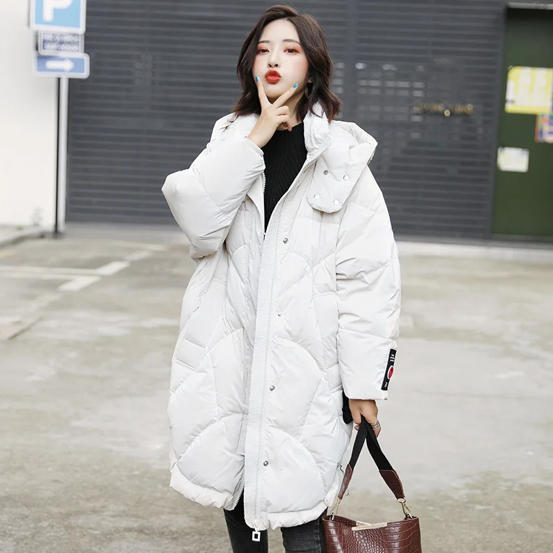 

Duck Coat Winter White Down Women Korean Hooded Puffer Jacket Chaqueta Mujer 0094 YY1422