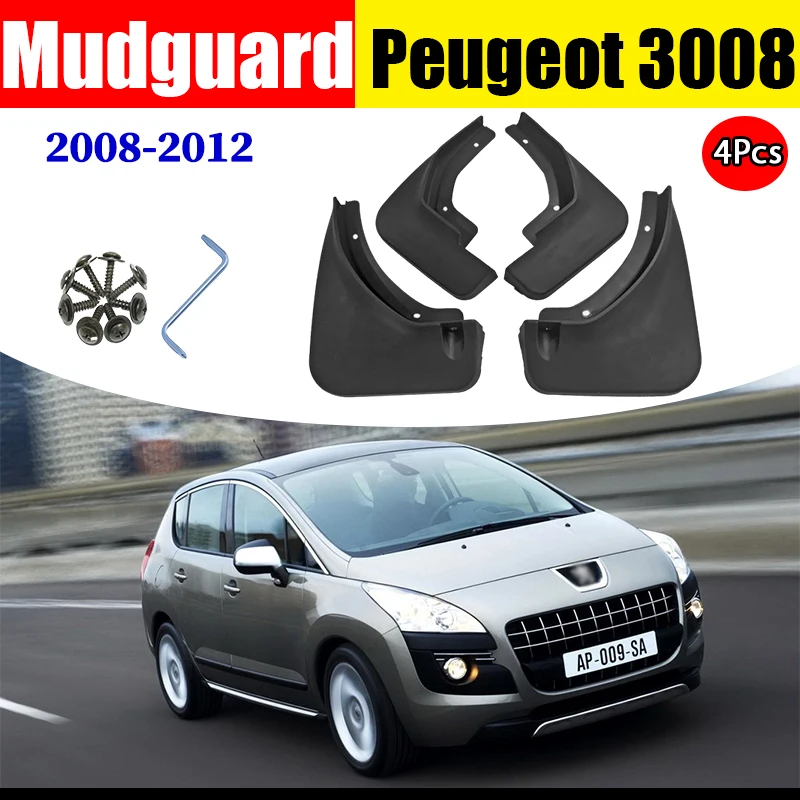 

Mudflaps FOR Peugeot 3008 2008-2012 Mudguards Fender Mud Flap Guard Splash Car Accessories Auto Styline Front Rear 4pcs