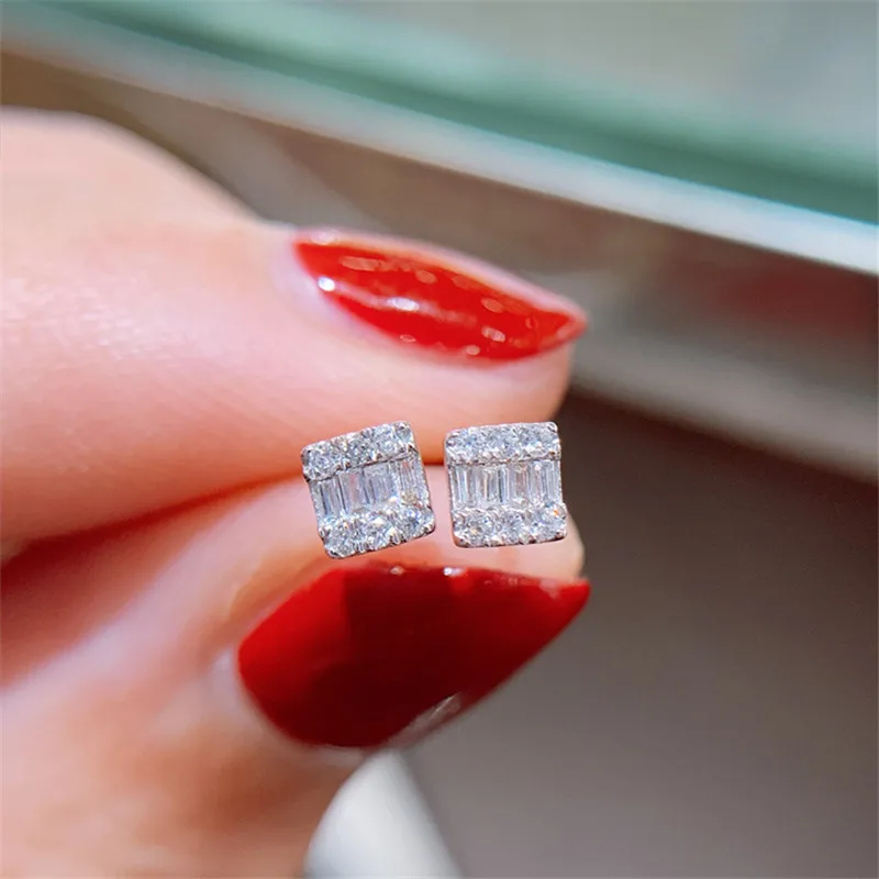 Romantic Lovers Lab diamond cz Earring 925 Sterling Silver Engagement Wedding Earrings for women Bridal Party Jewelry image 3