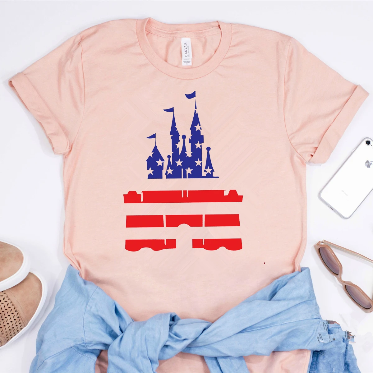 2020 4th of July Shirt Funny USA Flag Castle Independence Day T-shirt Magic Kingdom Tees Fourth of July Patriotic Tee