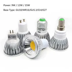 Super Bright GU10 GU5.3 MR16 E14 E27led Bulb Light Decoration Ampoule Warm/White 220V 9W 12W 15W cob lampada led GU10 led lamp