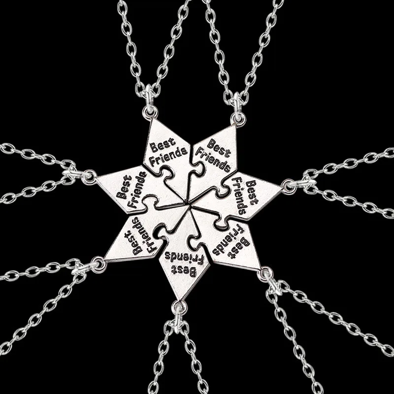 7 Piece Set Of Best Friend Sisters Good Friend Necklace Bff Friendship Pendant Word Ladies Jewelry Gift Necklace 2020