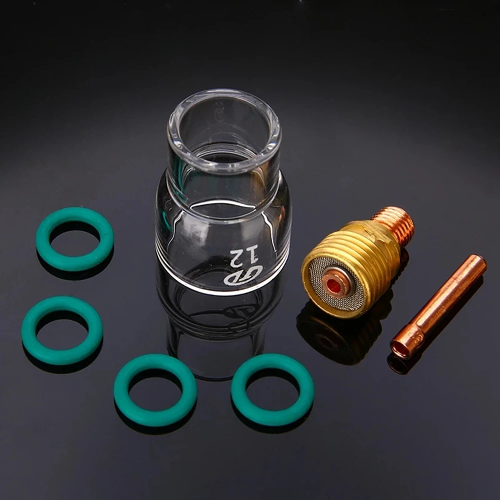 7Pcs Pyrex Glass Cup Kit Stubby Collets Body Gas Lens Tig Welding TorchFor WP-9/WP-20/WP-25 Kit Welding Accessories	O-rings