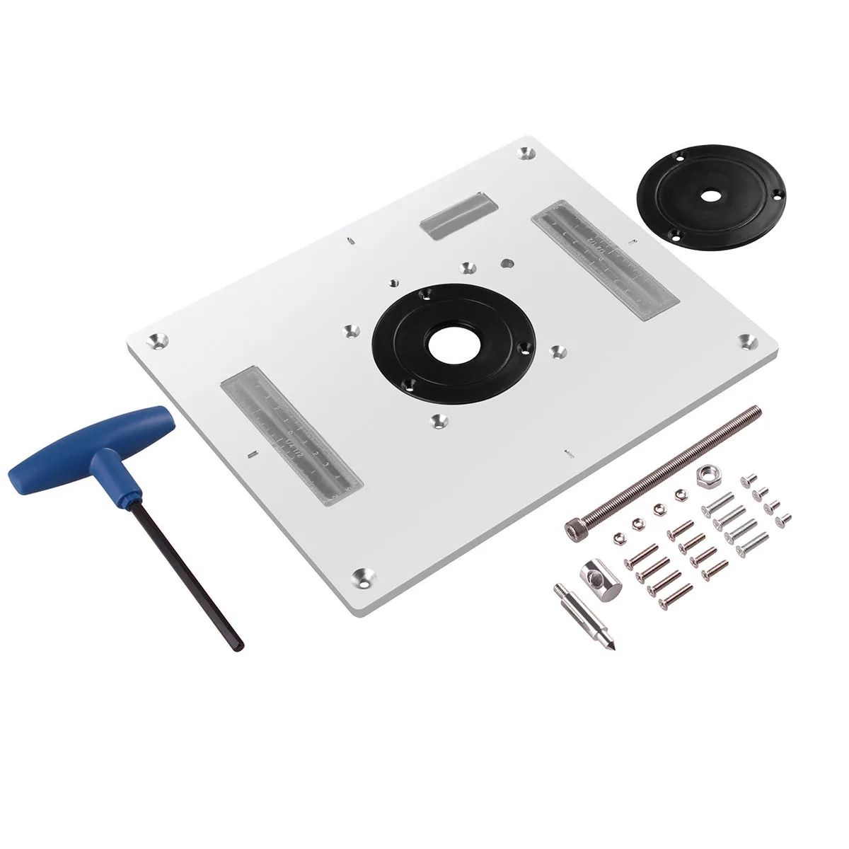 Fresadora eléctrica de madera, máquina de recorte, placa abatible, mesa de fresado, placa de inserción para banco de carpintería, 300x235x10mm