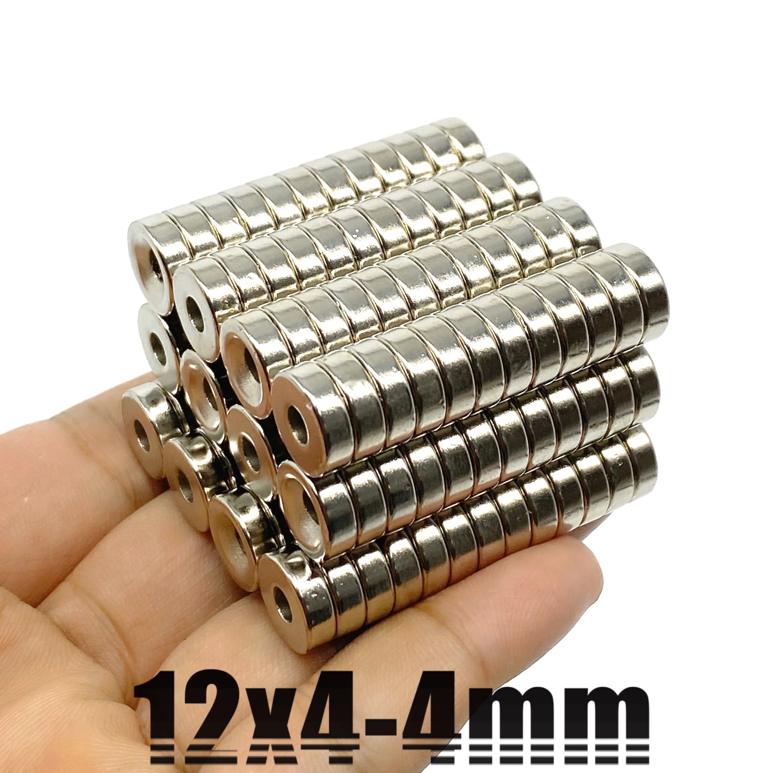 10-500PCS 12x4-4mm N35 Powerful Magnetic 12*4mm Hole 4mm Countersunk Neodymium Magnet Permanent NdFeB Magnets 12*4-4mm