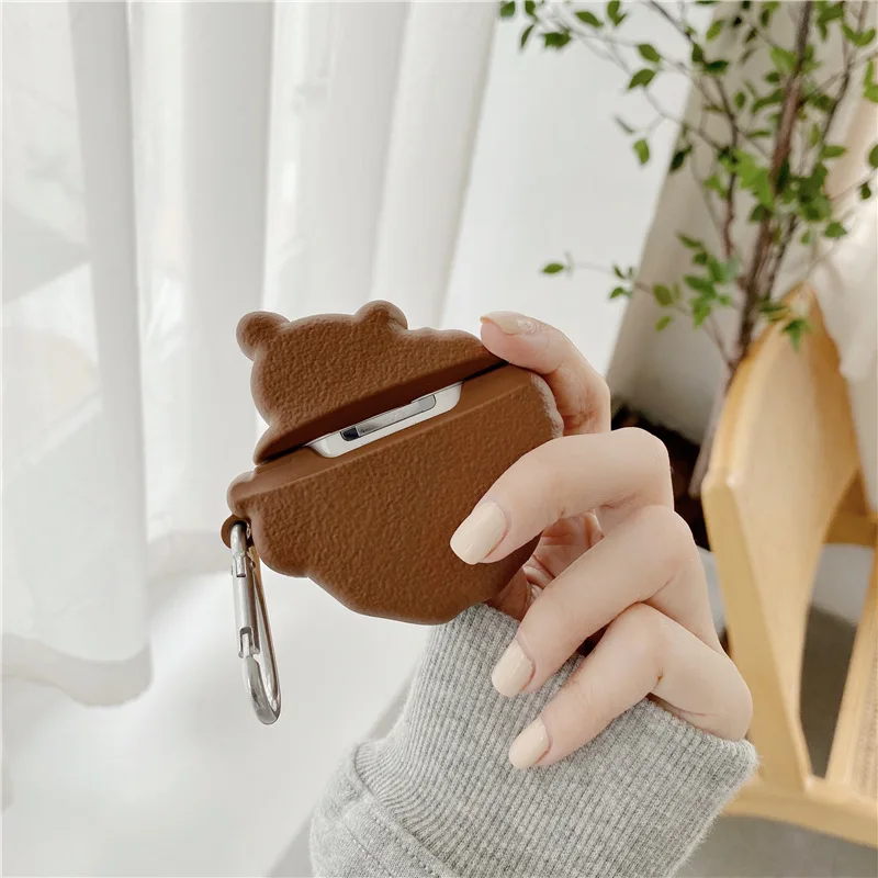 INS Cute Cartoon Cookies Bear housse en Silicone souple pour AirPods 1/2 étui d'écouteurs Bluetooth sans fil pour AirPods Pro 3 housse
