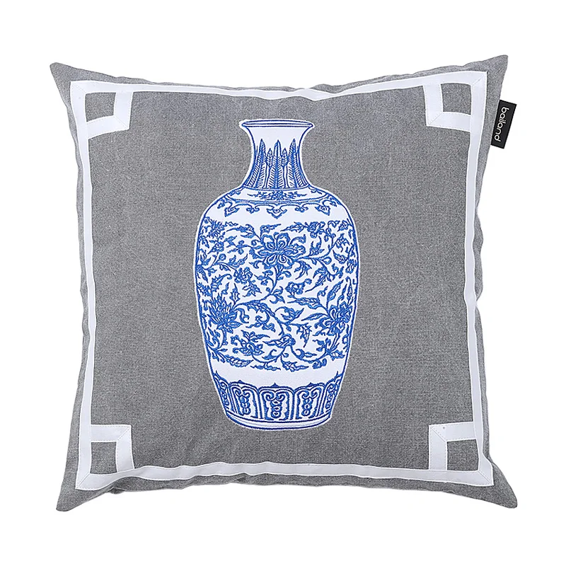 Medicci Home Blue And White Porcelain Cushion Cover Oriental Rhythm Chinese Style Throw Pillow Case Living Room Sofa Retro Style