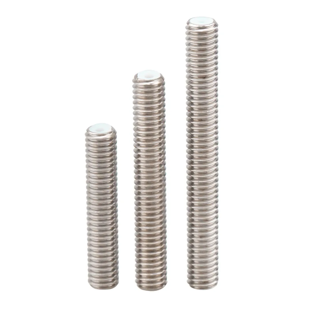 1pc M6*30 M6*50mm 3D printer Throat With PTFE Pipe Stainless Steel Feed Tube Nozzle Throat For 1.75mm Filament Makerbot MK8/MK9