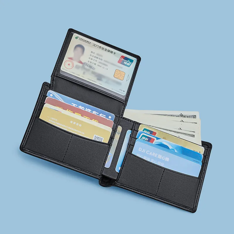 Vannanba Men's Slim Wallet Genuine Leather Mini Purse Casual Design Bifold Wallet Brand Short Slim Wallet