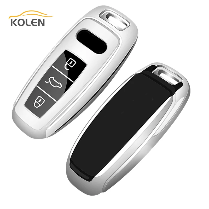 Soft TPU Car Remote Key Case Cover Fob For Audi A6 A7 A8 C8 Q8 D5 E-tron 2018 2019 2020 Key Holder Shell Protection Accessories