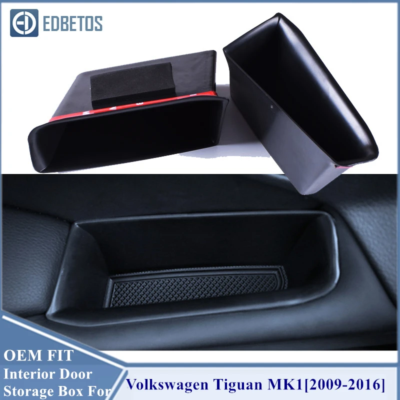 For Volkswagen VW Tiguan MK1 Accessorries Interior Door Storage Box ABS Storage Box 2009 2010 2011 2012 2013 2014 2015 2016